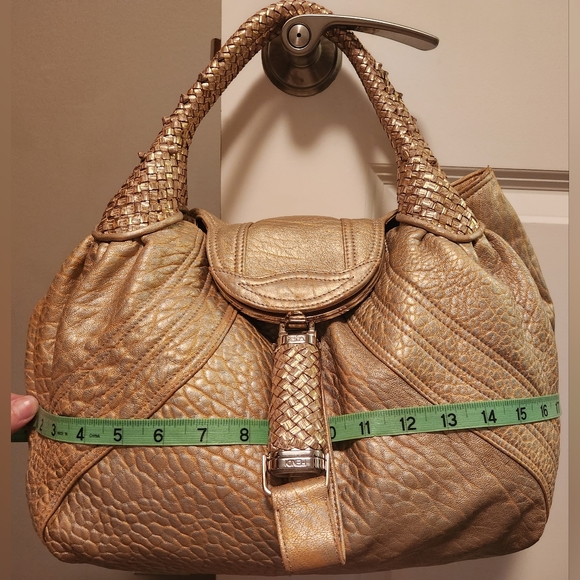 Vintage 100% Authentic Fendi Gold Holographic Textured Nappa Leather Spy Bag - Picture 8 of 16